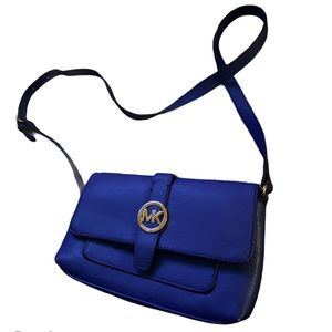 Michael kors blue leather crossbody